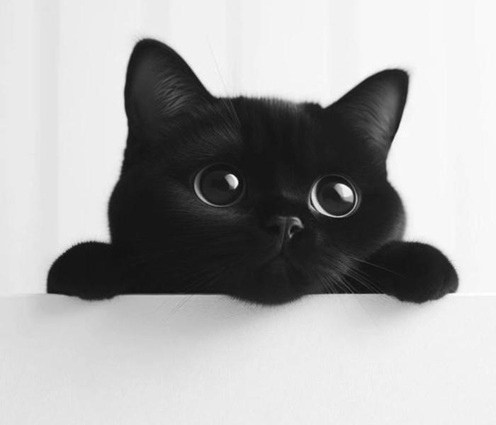 Hình ảnh mèo mun chibi dễ thương