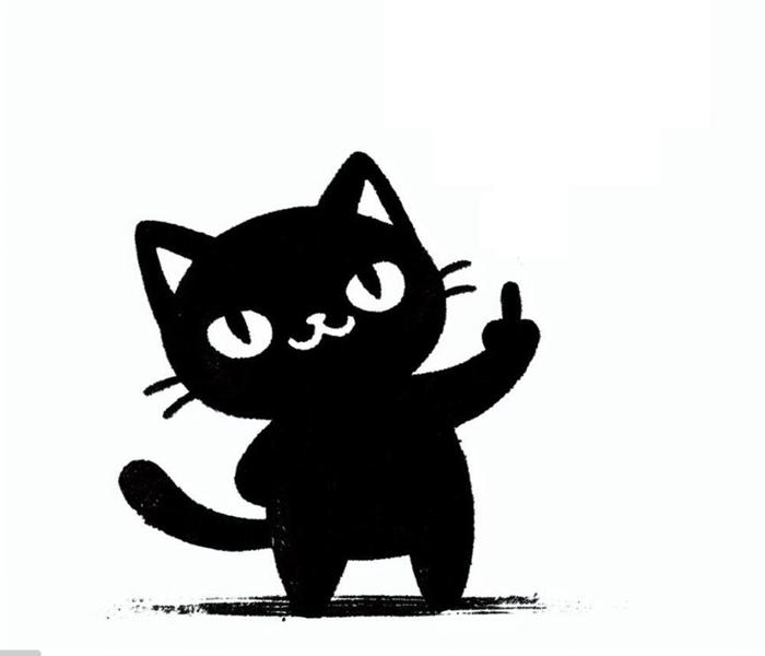 Hình ảnh mèo mun chibi dễ thương