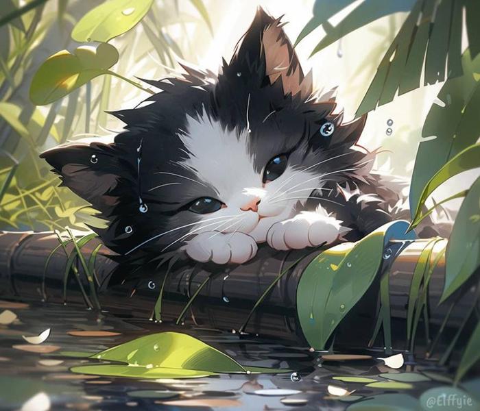 Ảnh mèo anime xinh cute