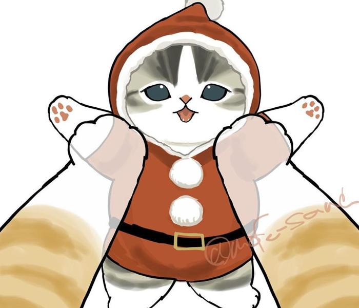 Hình ảnh mèo giáng sinh chibi cute