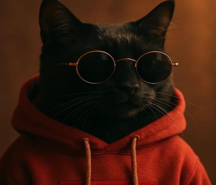 Hình ảnh mèo mun ngầu cool