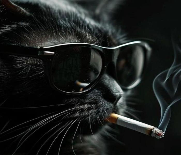Hình ảnh mèo mun ngầu cool