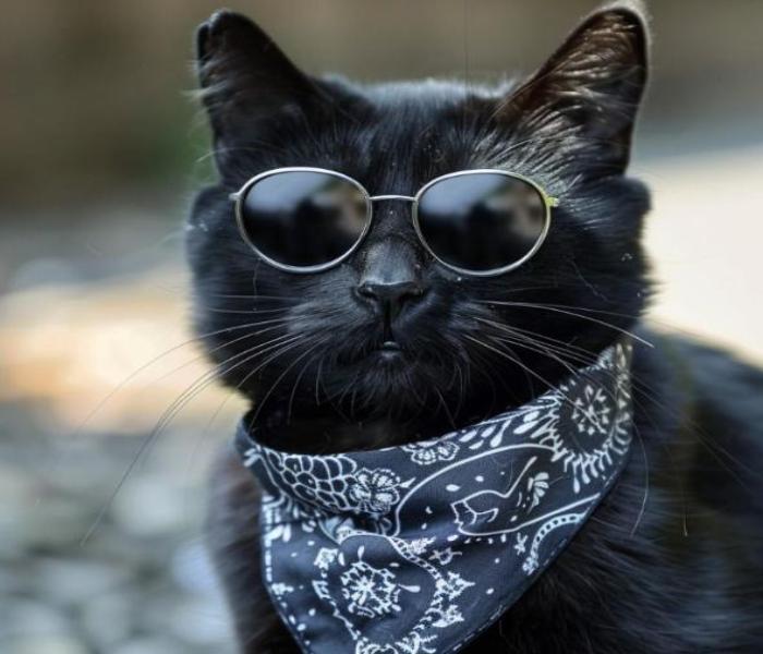 Hình ảnh mèo mun ngầu cool