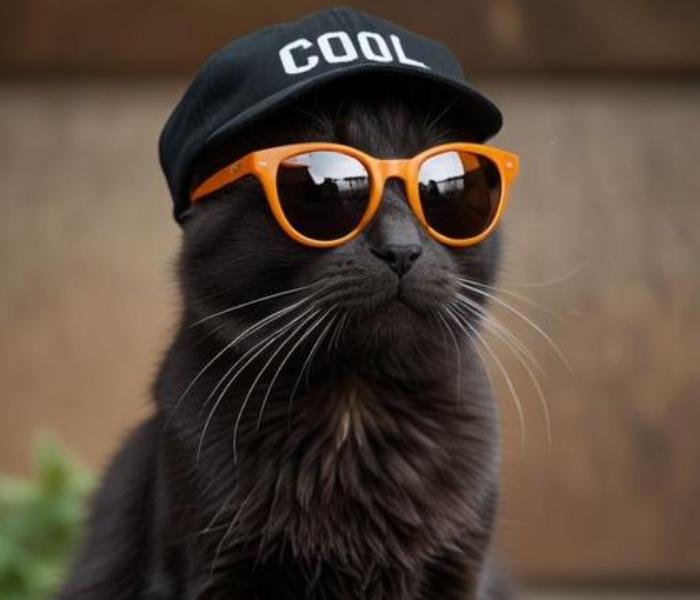 Hình ảnh mèo mun ngầu cool