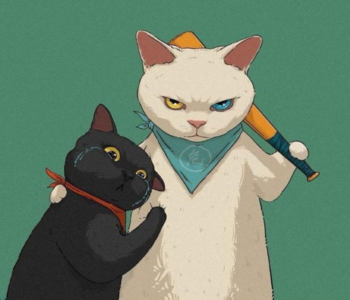 2 chú mèo hổ báo