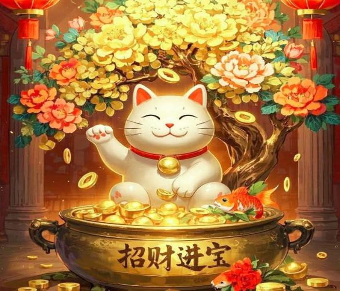 Ảnh mèo thần tài may mắn 4K