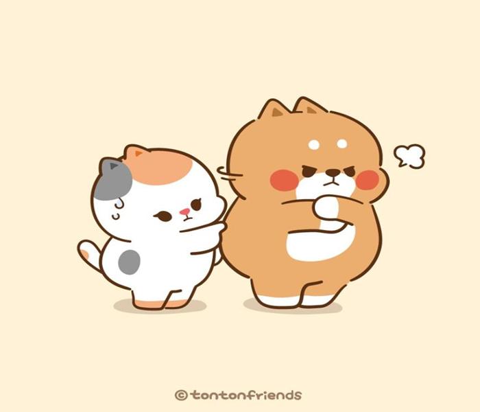 Avatar mèo chibi đôi cute