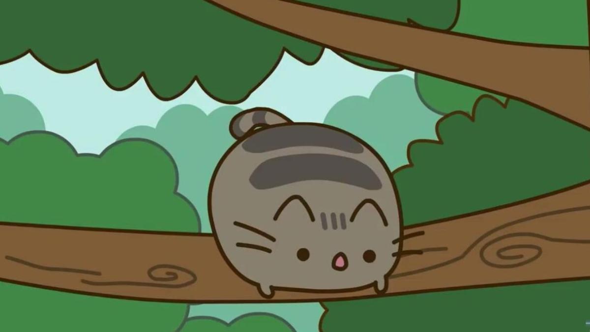 Hình nền máy tính ảnh mèo Pusheen dễ thương 