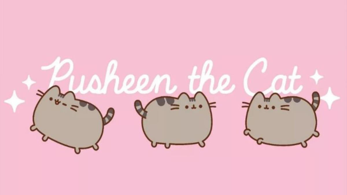 Hình nền máy tính ảnh mèo Pusheen dễ thương 