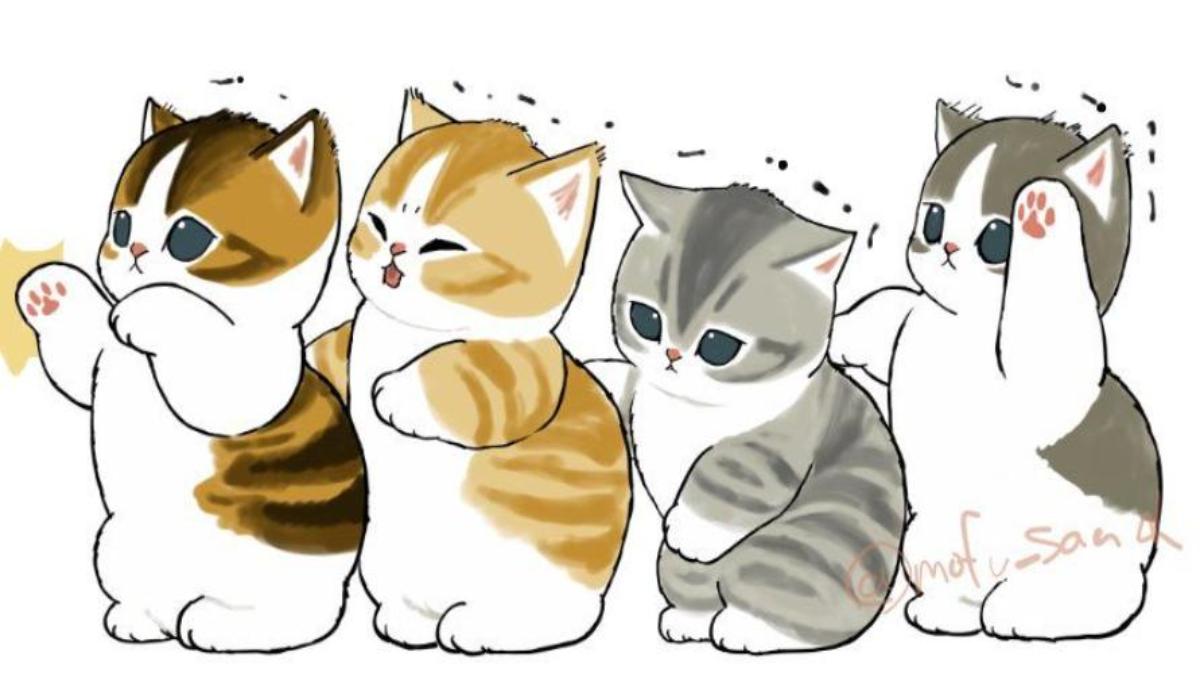 Hình nền mèo anime cho máy tính 