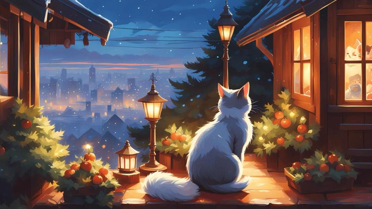 Hình nền máy tính ảnh mèo chibi cute 