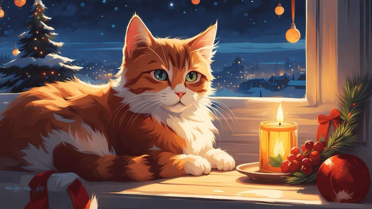 Hình nền máy tính ảnh mèo chibi cute 