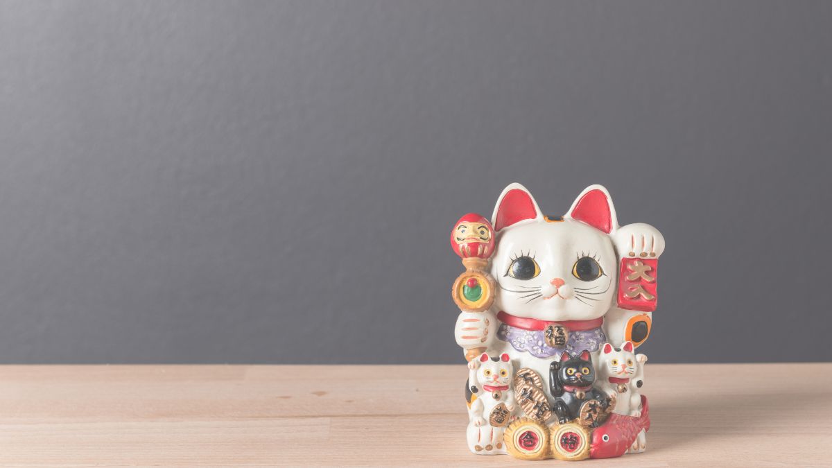 Hình nền máy tính ảnh mèo thần tài may mắn đẹp 