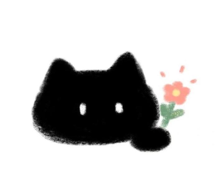 Hình vẽ mèo đen đáng yêu cute