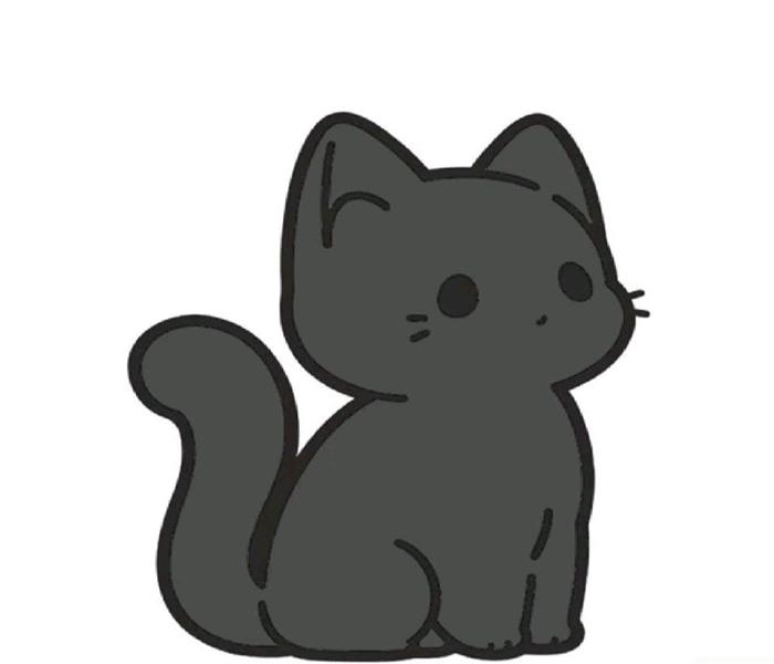 Hình vẽ mèo đen đáng yêu cute
