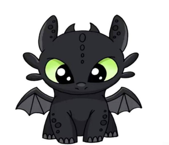 Hình rồng đen chibi