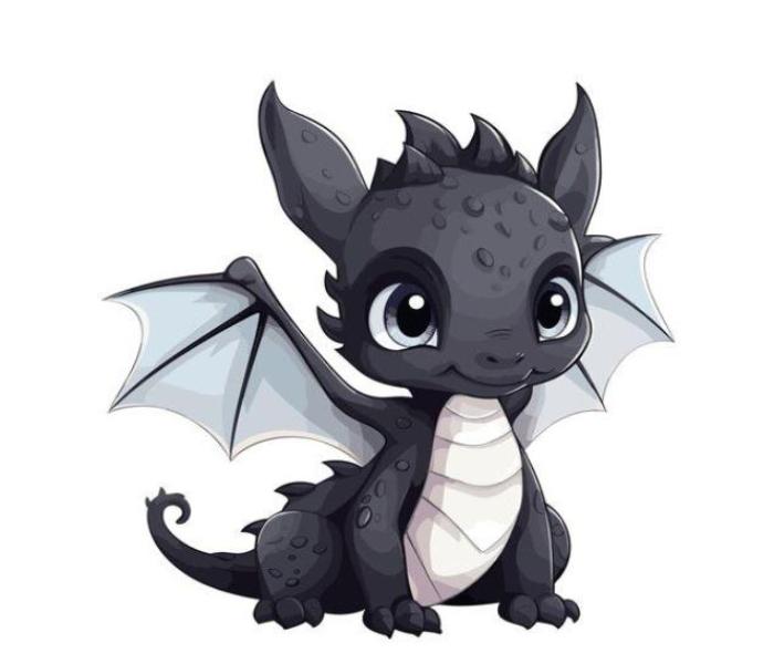 Hình rồng đen chibi