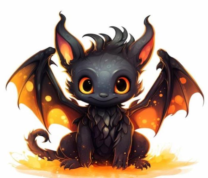 Hình rồng đen chibi