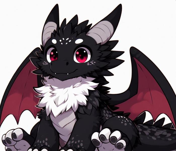 Hình rồng đen chibi