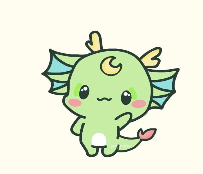 Hình rồng xanh chibi cute
