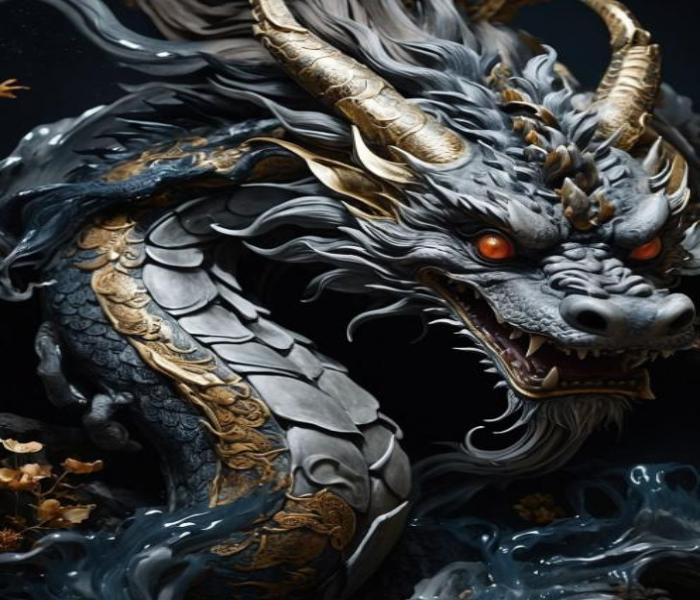 Hình ảnh con rồng đen 3D siêu đẹp
