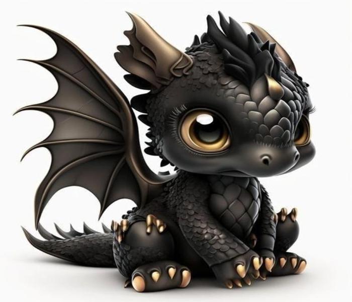 Hình rồng đen chibi
