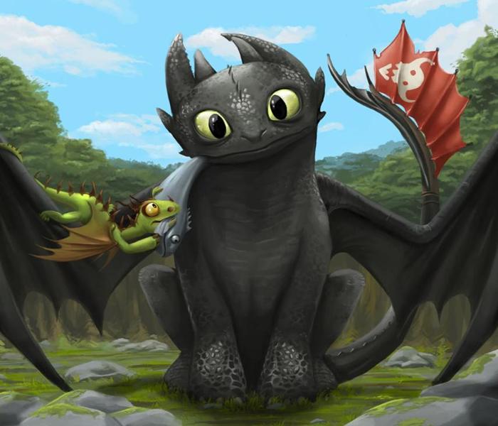 Hình rồng đen chibi