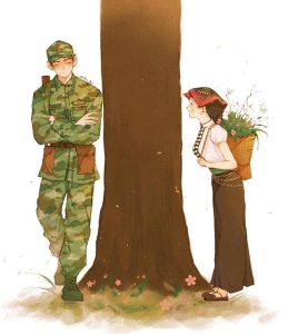 Tranh vẽ chú bộ đội