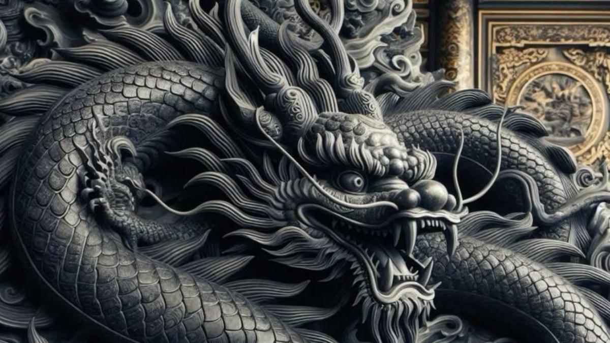 Ảnh rồng đen 3D hình nền máy tính xịn xò 