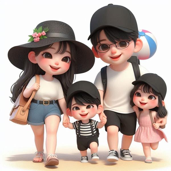 Thư Viện 777+ Hình Ảnh Tranh Vẽ Gia Đình 4 Người Anime, Chibi Đơn Giản