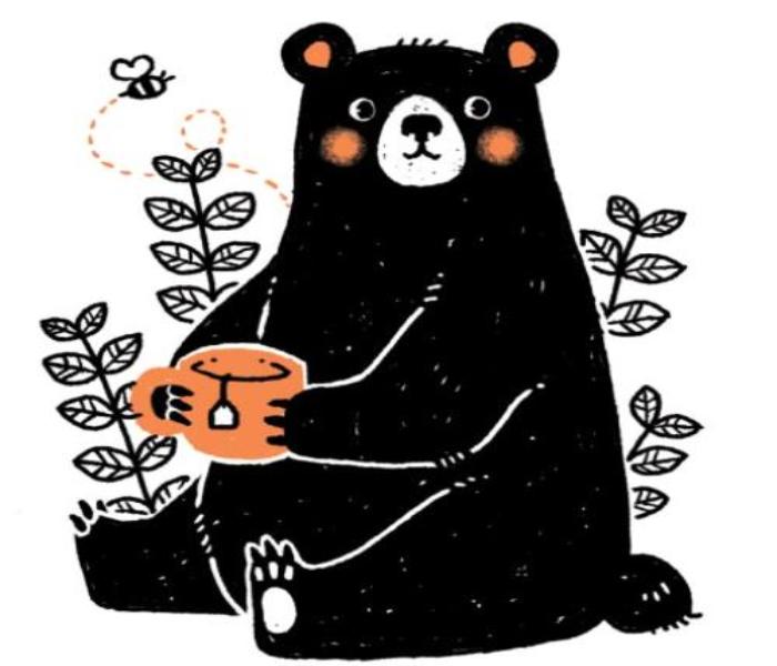 Ảnh gấu đen hoạt hình cute