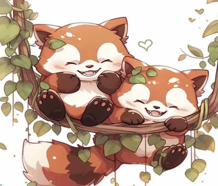 Hình ảnh gấu mèo cute chibi