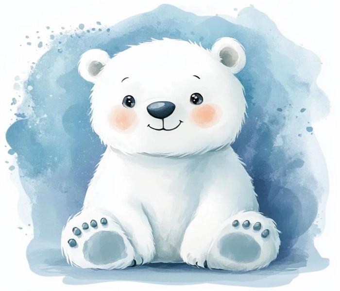 Hình ảnh gấu trắng chibi cute