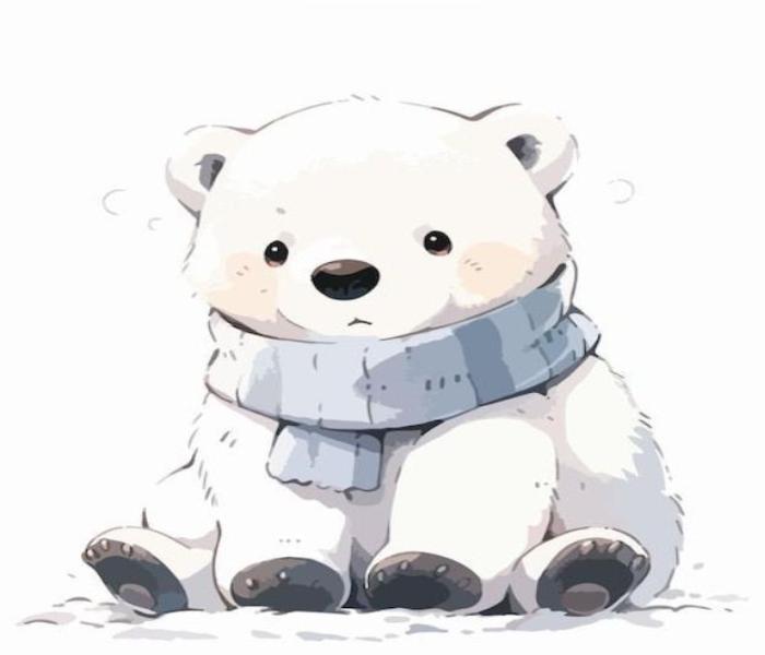 Hình ảnh gấu trắng chibi cute