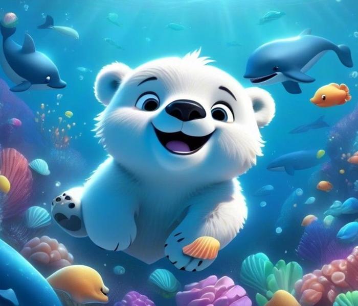 Hình ảnh gấu trắng chibi cute