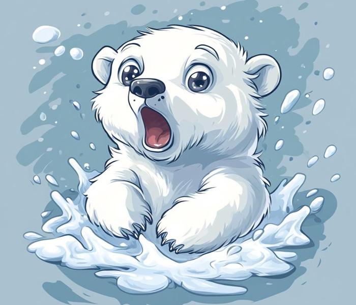 Hình ảnh gấu trắng chibi cute