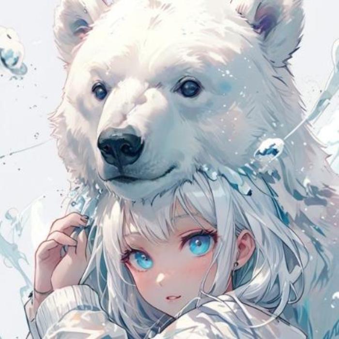 Hình ảnh gấu tuyết trắng anime