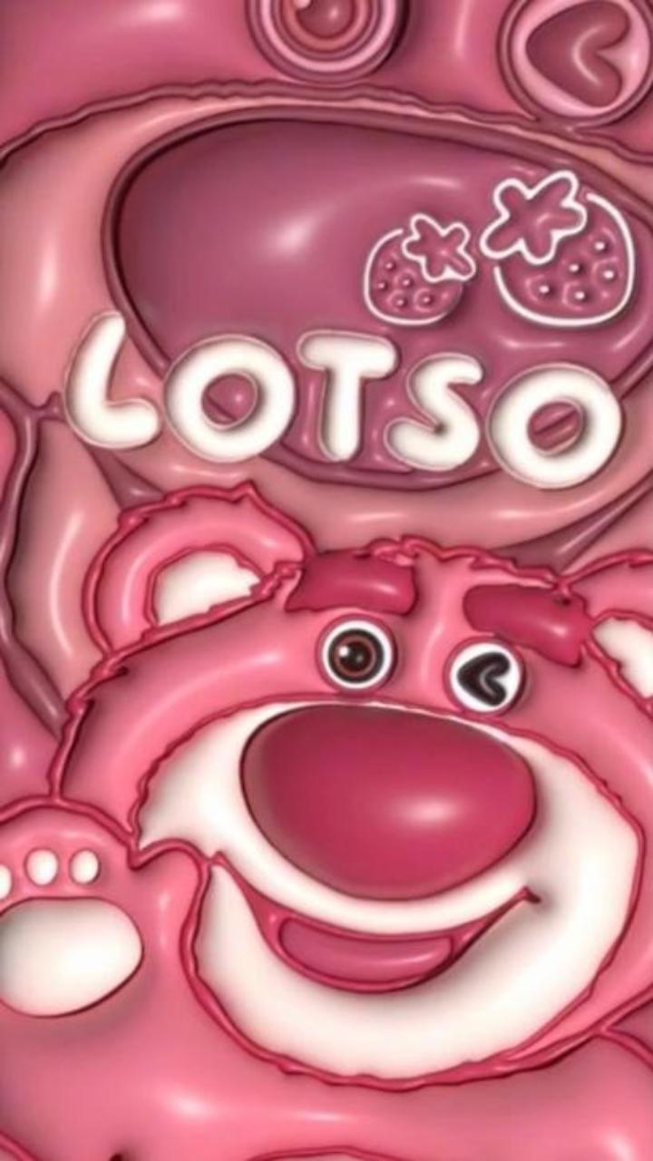 Hình nền iphone ảnh gấu dâu 3D cute 