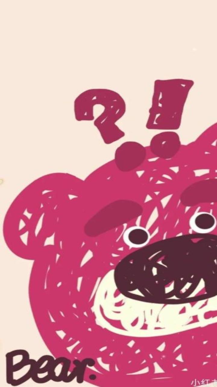 Hình nền gấu dâu Lotso cute cho điện thoại 