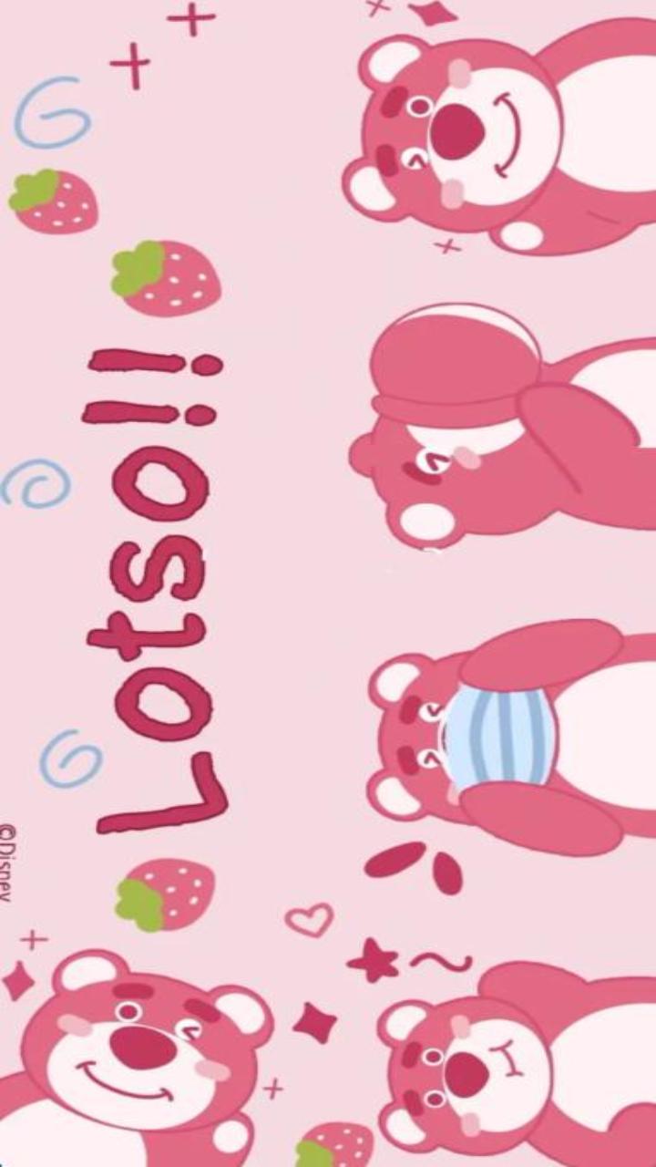 Hình nền gấu dâu Lotso cute cho điện thoại 