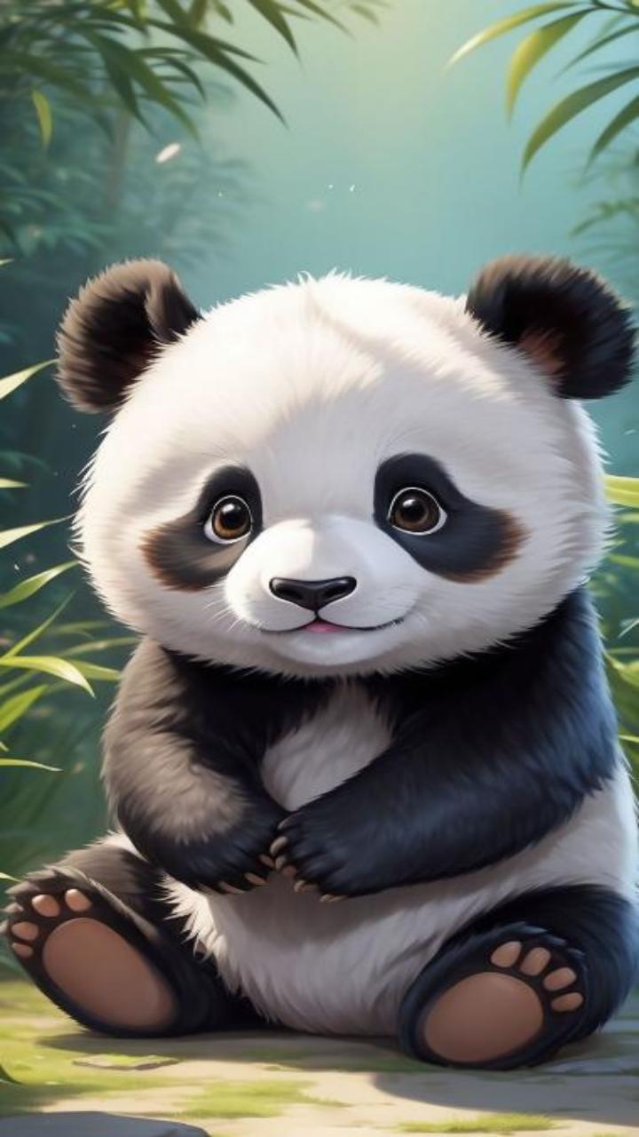 Hình nền gấu trúc 3D cute