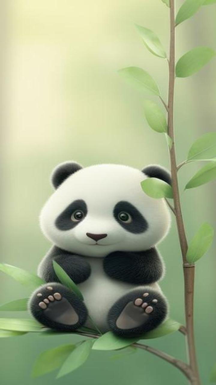 Hình nền gấu trúc 3D cute