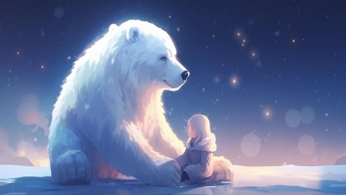 Hình nền máy tính ảnh gấu trắng cute