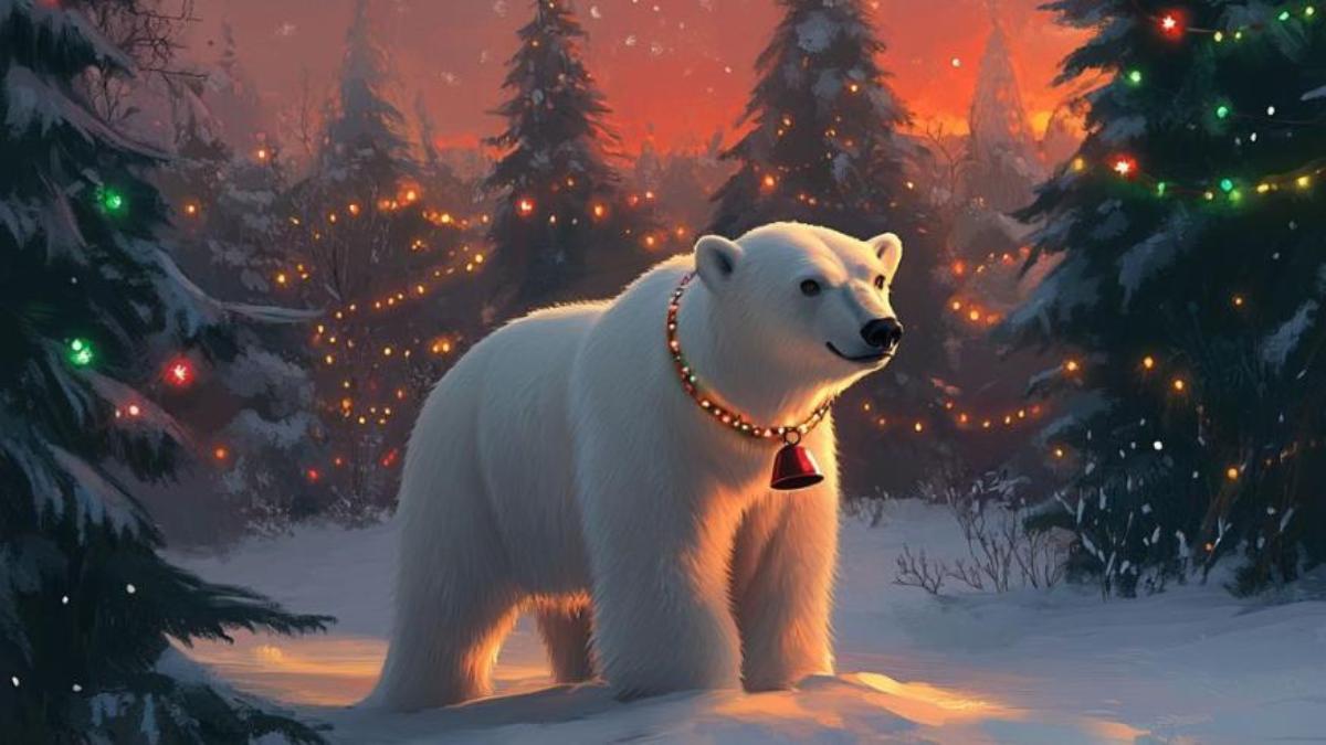 Hình nền gấu tuyết dễ thương cho MT 