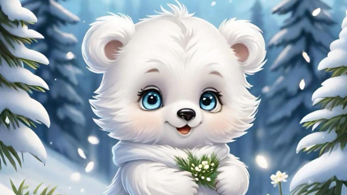 Hình nền gấu tuyết dễ thương cho MT 