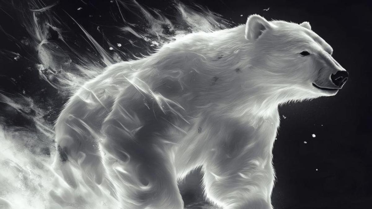 Hình nền laptop ảnh gấu trắng ngầu 3D 